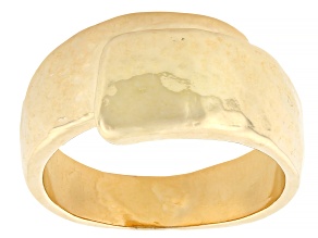18K Yellow Gold Over Bronze Hammered Band Ring