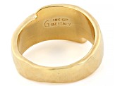 18K Yellow Gold Over Bronze Hammered Band Ring