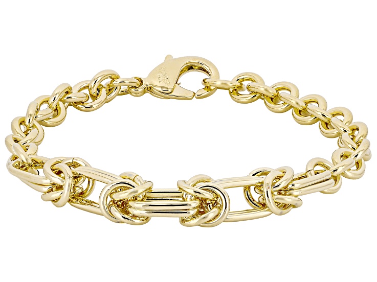 18K Yellow Gold Over Bronze Polished Byzantine Station 8 Inch