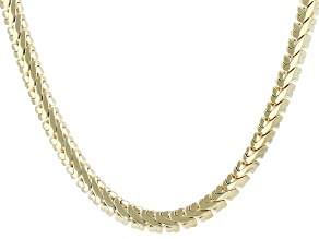 18K Yellow Gold Over Bronze Polished Omega 18 Inch Necklace