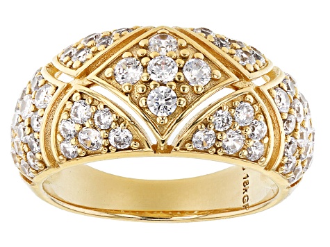 Moda Al Massimo 18k Yellow Gold Over Bronze Band Ring With Bella Luce White Cubic Zirconia Ma132 Jtv Com