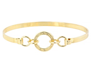 18K Yellow Gold Over Bronze Greek Key Bangle Bracelet