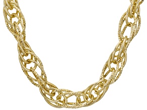 18K Yellow Gold Over Bronze Diamond Cut & Polished 20 Inch Necklace