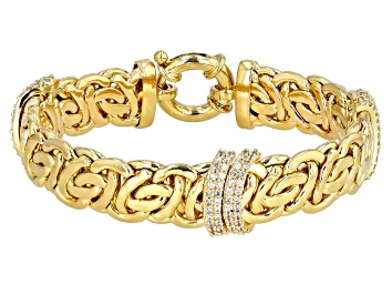 Picture of Moda Al Massimo®  White Cubic Zirconia, 18K Yellow Gold Over Bronze Designer Bracelet