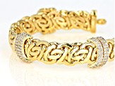 Moda Al Massimo®  White Cubic Zirconia, 18K Yellow Gold Over Bronze Designer Bracelet