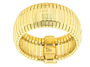 18K Yellow Gold Over Bronze Greek Key Omega Ring