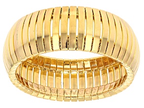 18K Yellow Gold Over Bronze Polished Omega Band Ring