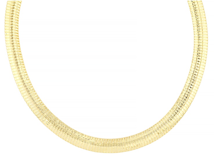 18K Yellow Gold Over Bronze Tubogas Omega 20 Inch Necklace