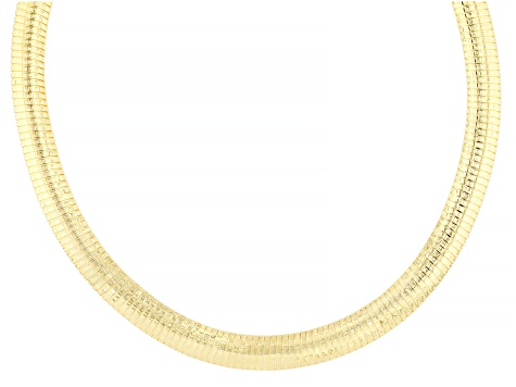 18K Yellow Gold Over Bronze Tubogas Omega 20 Inch Necklace