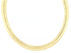 18K Yellow Gold Over Bronze Tubogas Omega 20 Inch Necklace