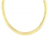 18K Yellow Gold Over Bronze Tubogas Omega 20 Inch Necklace