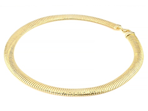 18K Yellow Gold Over Bronze Tubogas Omega 20 Inch Necklace