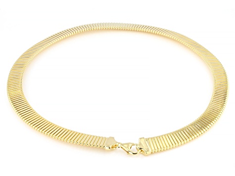 18K Yellow Gold Over Bronze Tubogas Omega 20 Inch Necklace