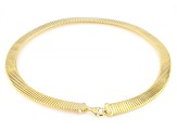 18K Yellow Gold Over Bronze Tubogas Omega 20 Inch Necklace