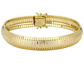 18K Yellow Gold Over Bronze 12mm Roman Numeral Bracelet