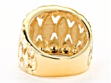 Moda Al Massimo™ 18k Yellow Gold over Bronze textured wide band ring