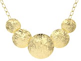 Moda Al Massimo™ 18k Yellow Gold Over Bronze Graduated Textured Disc 22 inch Necklace