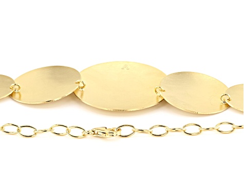 Moda Al Massimo™ 18k Yellow Gold Over Bronze Graduated Textured Disc 22 inch Necklace