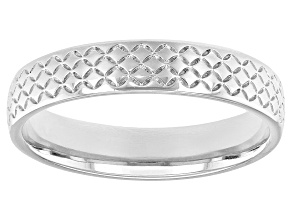 Moda Al Massimo® Rhodium Over Bronze Comfort Fit 4MM Designer Band Ring