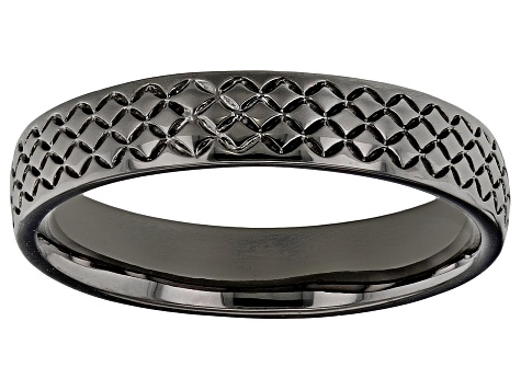 Moda Al Massimo® Gunmetal Rhodium Over Bronze Comfort Fit 4MM Designer Band Ring