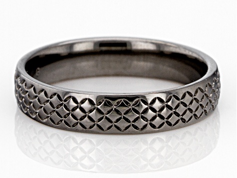 Moda Al Massimo® Gunmetal Rhodium Over Bronze Comfort Fit 4MM Designer Band Ring