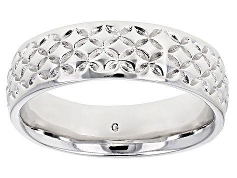 Moda Al Massimo® Rhodium Over Bronze Comfort Fit 6MM Designer Band Ring