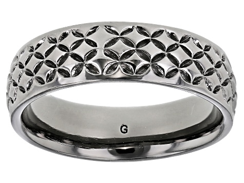 Moda Al Massimo® Gunmetal Rhodium Over Bronze Comfort Fit 6MM Designer Band Ring