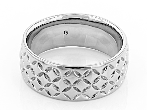 Moda Al Massimo® Rhodium Over Bronze 8MM Comfort Fit Designer Weave Band Ring