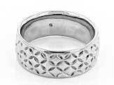 Moda Al Massimo® Rhodium Over Bronze 8MM Comfort Fit Designer Weave Band Ring