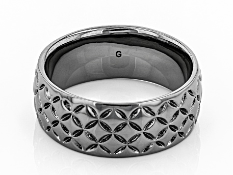 Moda Al Massimo® Gunmetal Rhodium Over Bronze Comfort Fit 8MM Designer Band Ring