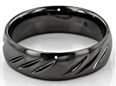 Moda Al Massimo Gunmetal Rhodium Over Bronze Diamond Cut Comfort Fit 6MM Band Ring