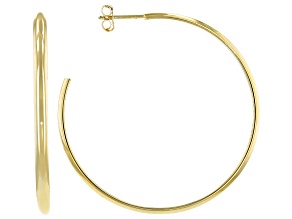 18k yellow gold over bronze open hoop earrings.