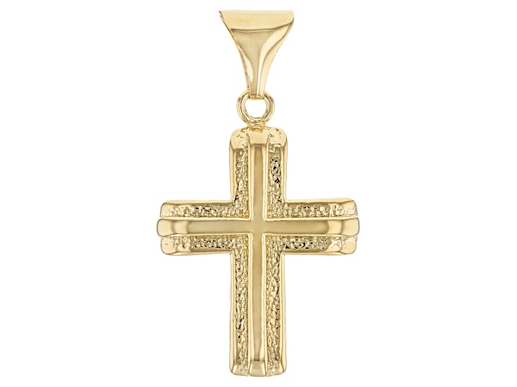 Moda Al Massimo® 18K Yellow Gold Over Bronze Cross Pendant - MA193