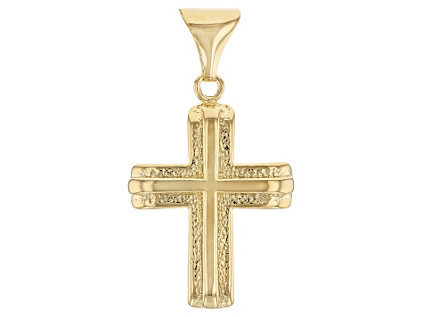 Moda Al Massimo™ 18K Yellow Gold Over Bronze Cross Pendant