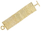 Moda Al Massimo 18K Yellow Gold Over Bronze 50mm Polished Panther Link Bracelet 8.5 Inches