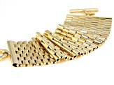 Moda Al Massimo 18K Yellow Gold Over Bronze 50mm Polished Panther Link Bracelet 8.5 Inches