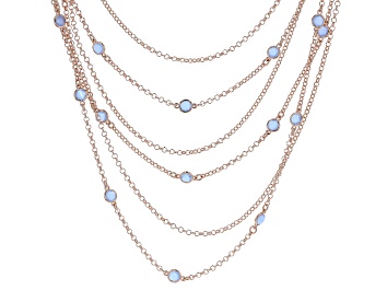 Picture of MODA AL MASSIMO™ 18K Rose Gold Over Bronze Strand Layered Necklace Lavender Crystals 22".