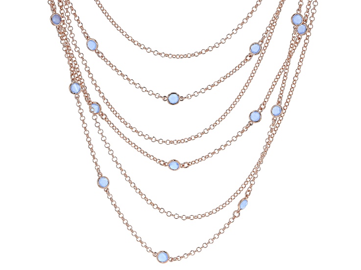 Jewelry Necklaces Fancy Necklaces Bronze Diego Massimo Rhodium Rose and Gold-tone 3-strand Necklace 