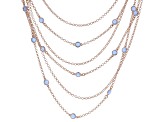 MODA AL MASSIMO™ 18K Rose Gold Over Bronze Strand Layered Necklace Lavender Crystals 22".