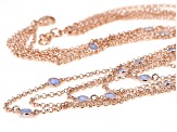 MODA AL MASSIMO™ 18K Rose Gold Over Bronze Strand Layered Necklace Lavender Crystals 22".