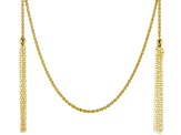 Moda Al Massimo 18K Yellow Gold Over Bronze Rope Tassel Wrap Necklace 100 Inches