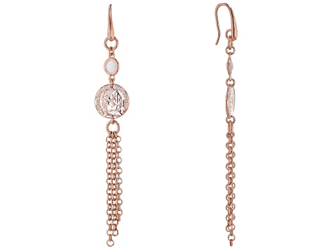 Moda Al Massimo™ 18K Rose Gold Over Bronze Drop Coin Tassels with