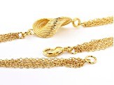 Moda Al Massimo™ 18K Yellow Gold Over Bronze Multi-Strand Chain with Diamond Cut Knot Stations 38"