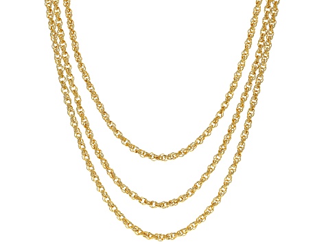 Moda Al Massimo™ 18K Yellow Gold Over Bronze Multi-Row Loose Rope with ...