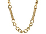 Moda Al Massimo™ 18K Yellow Gold Over Bronze Curb And Rolo Mixed Station 22" Necklace