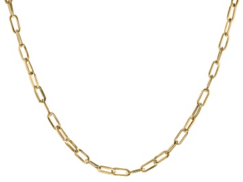 Picture of 18K Yellow Gold Over Bronze Paperclip Chain 28 Inch Y-Necklace