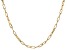 18K Yellow Gold Over Bronze Paperclip Chain 28 Inch Necklace