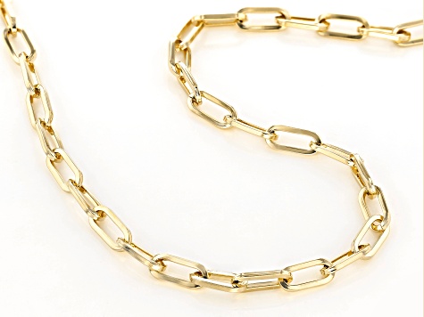 18K Gold Filled Rolo Beaded Chain Necklace, 23 inches Rolo Chain, Dainty  3mm Rolo Necklace w/ Spring Ring | CN-368 - DLUXCA
