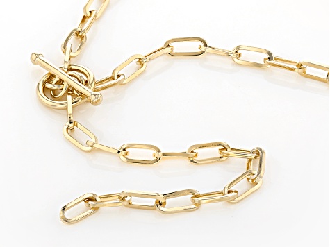 Moda Al Massimo™ 18K Yellow Gold Over Bronze Paperclip Chain 23 Inch Necklace