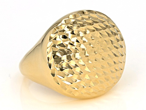 Moda Al Massimo™ 18K Yellow Gold Over Bronze Hammered Dome Ring